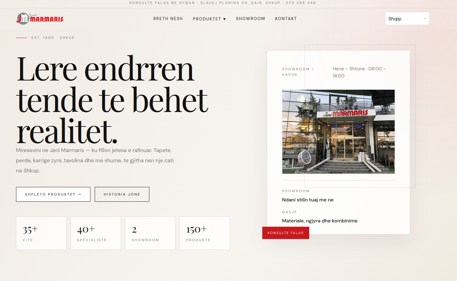 Screenshot of Marmaris Client Website